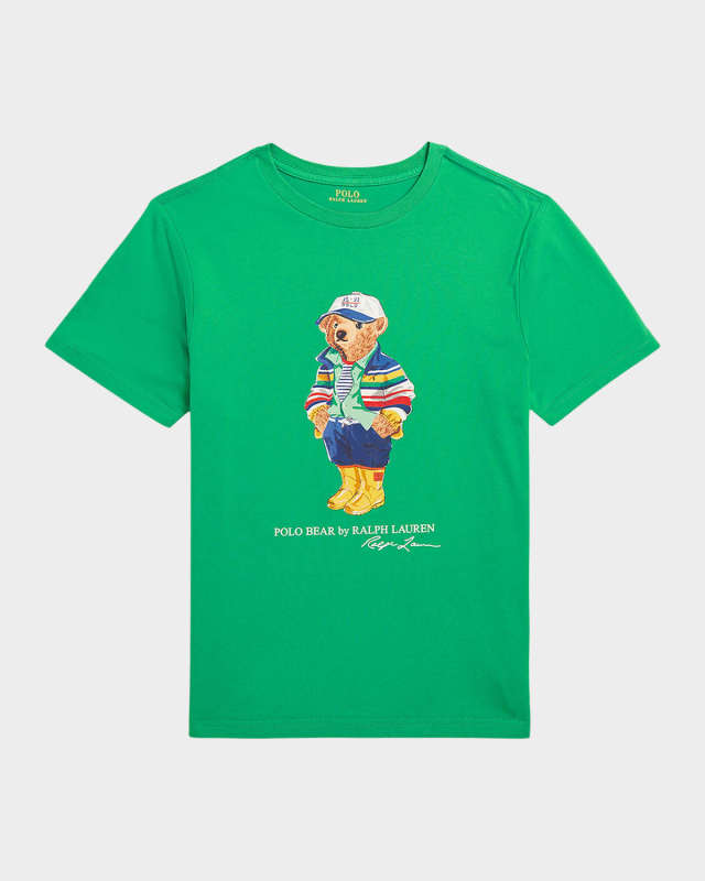 Boy's Polo Bear Graphic T-Shirt, Size S-XL